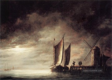 Moonlight Seestück Szenerie maler Aelbert Cuyp Ölgemälde